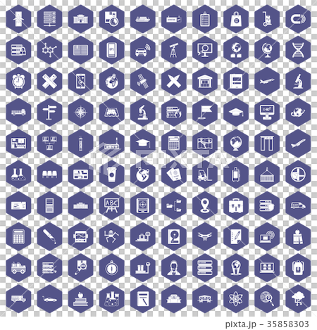 100 globe icons hexagon purple 100 globe icons hexagon purple 35858303
