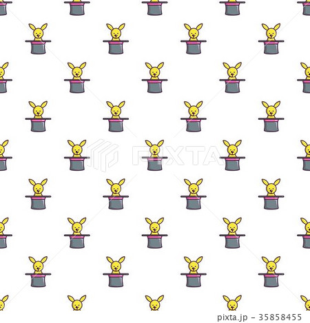 Cute bunny rabbit in magic hat pattern seamless 35858455