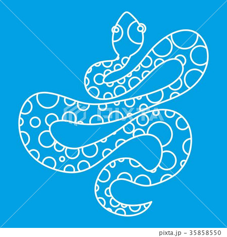 Black dotted snake icon, outline style 35858550