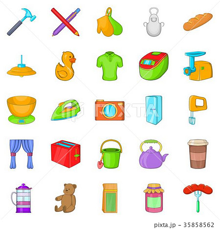 Lodgings icons set, cartoon style 35858562