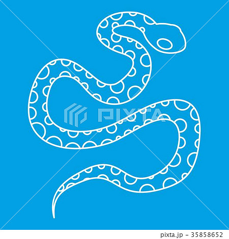 Python snake icon, outline style 35858652