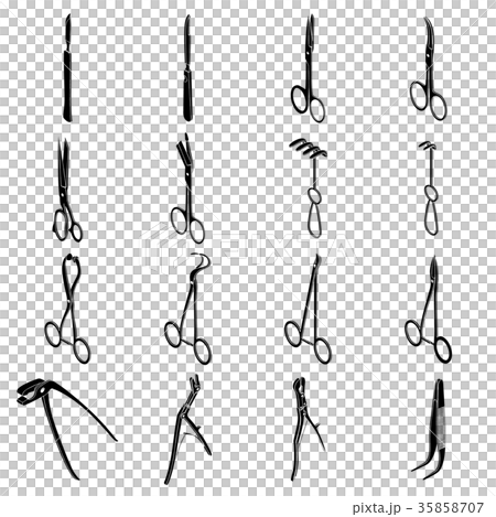 Surgeons tools icons set, simple style Surgeons tools icons set, simple style 35858707