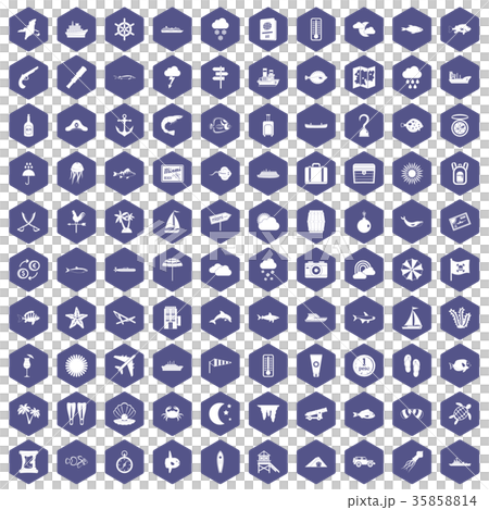 100 marine environment icons hexagon purple 100 marine environment icons hexagon purple 35858814
