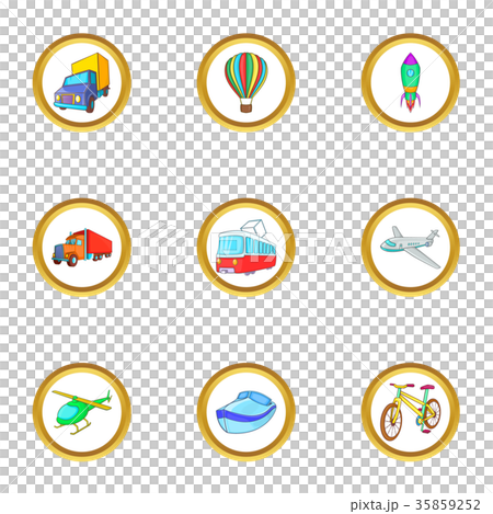 Types of vehicle icons set, cartoon style 35859252