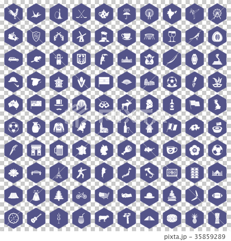 100 map icons hexagon purple 100 map icons hexagon purple 35859289