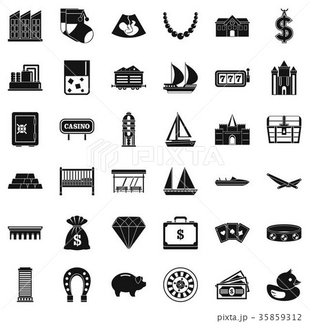 Savings icons set, simple style 35859312