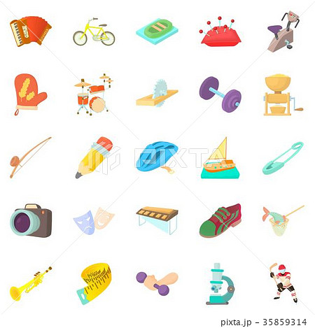 Outside interest icons set, cartoon style 35859314