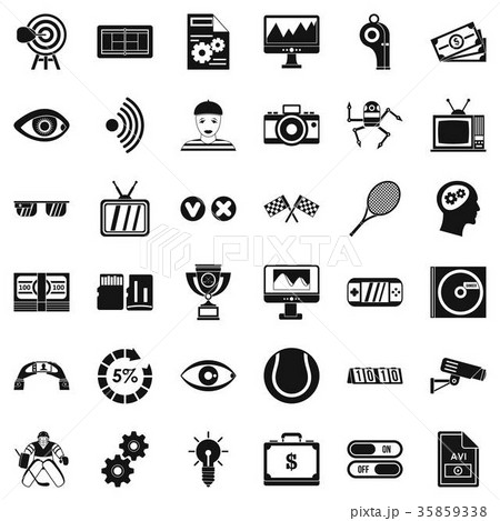 Video format icons set, simple style 35859338