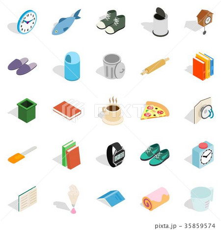Interior icons set, isometric style 35859574