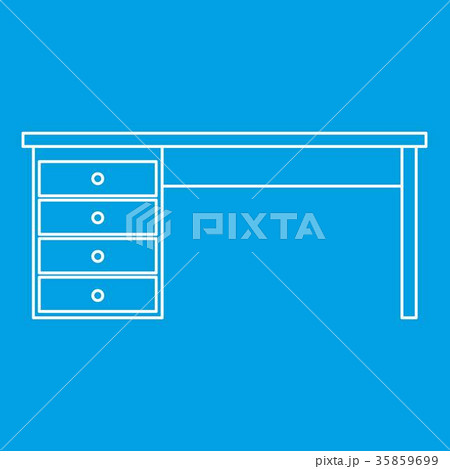 Wooden office desk icon outline Wooden office desk icon outline 35859699