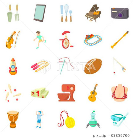 Hobby icons set, cartoon style 35859700