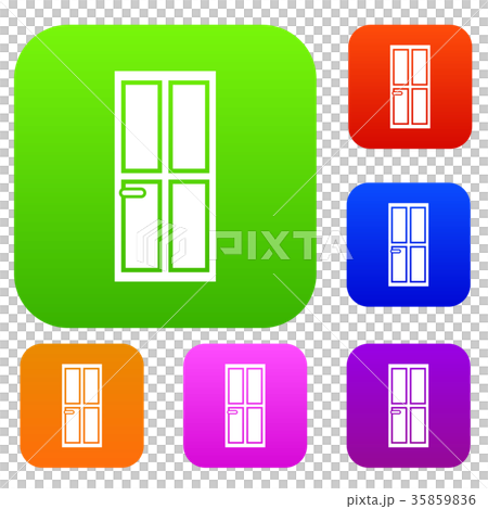 Closed wooden door set collection 35859836