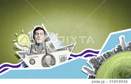 Man in dollar boat Man in dollar boat 35859936