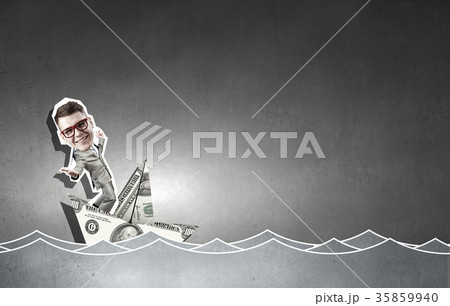 Man in dollar boat 35859940