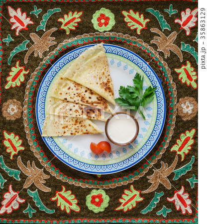 Fresh pastry - Uzbek homemade pita 35863129