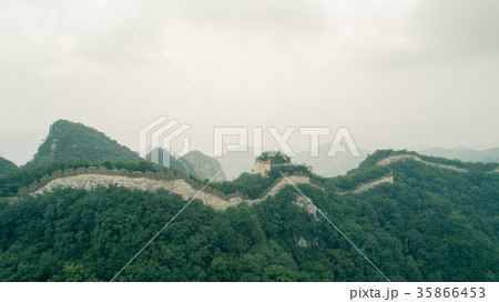 aerial view of the great wall in china aerial view of the great wall in china 35866453