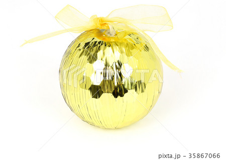 a golden christmas ball isolated a golden christmas ball isolated 35867066