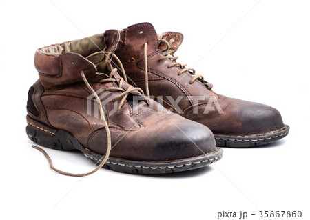 Men's brown leather shoes on white background. Men's brown leather shoes on white background. 35867860