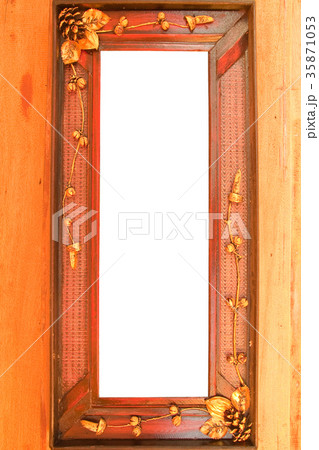 Hand made of photo frame on the wooden wall 35871053