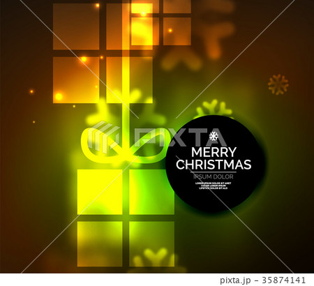 Glowing gift boxes with snowflakes, Christmas and 35874141