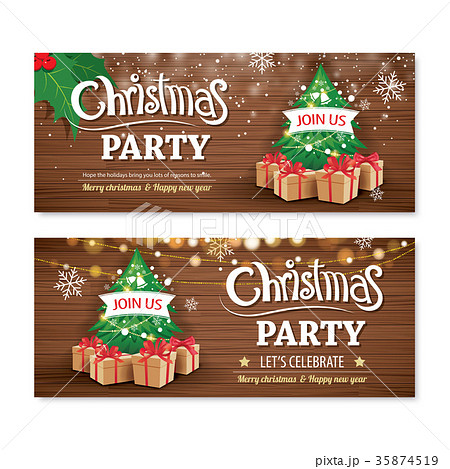 Invitation merry christmas party poster and card Invitation merry christmas party poster and card 35874519