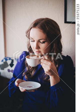 Beautiful genuine lady mystic with curly brunette 35875133