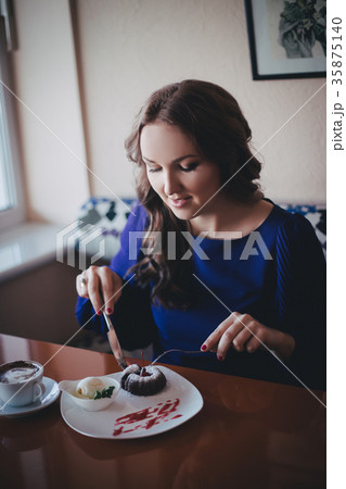 Beautiful genuine lady mystic with curly brunette 35875140