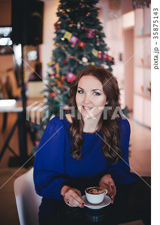 Beautiful genuine lady mystic with curly brunette 35875143