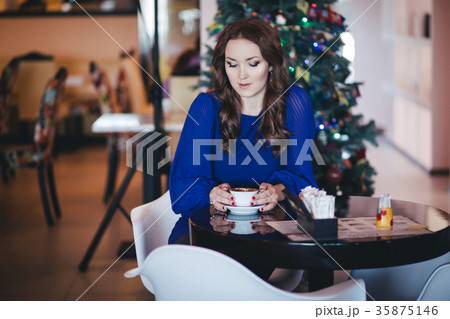 Beautiful genuine lady mystic with curly brunette 35875146