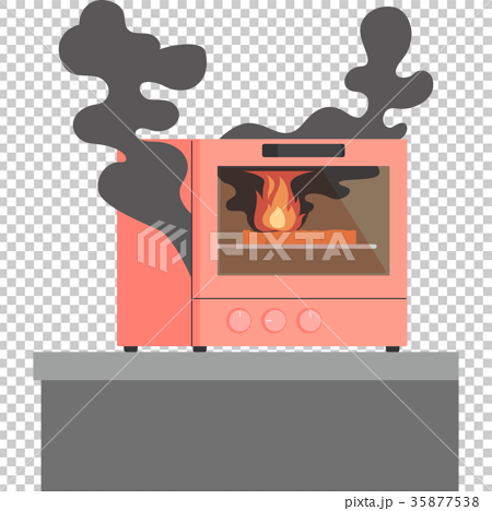 cartoon oven on fire