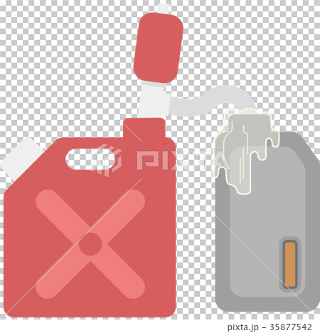 溢れる灯油タンクとポンプ 35877542