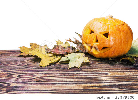 Jack lantern for Halloween made out of pumpkin Jack lantern for Halloween made out of pumpkin 35879900