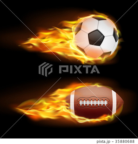 set of sports burning balls, balls for soccer and set of sports burning balls, balls for soccer and 35880688