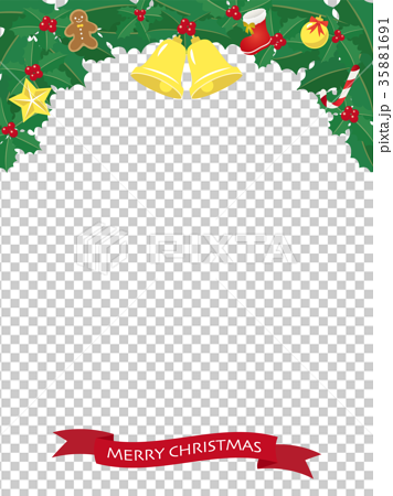 クリスマス 柊のフレーム素材のイラスト素材 35881691 Pixta