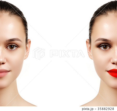 Make-up & cosmetics. Closeup portrait. Beauty face Make-up & cosmetics. Closeup portrait. Beauty face 35882928
