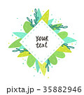 Cute hand drawn plants frame.  35882946