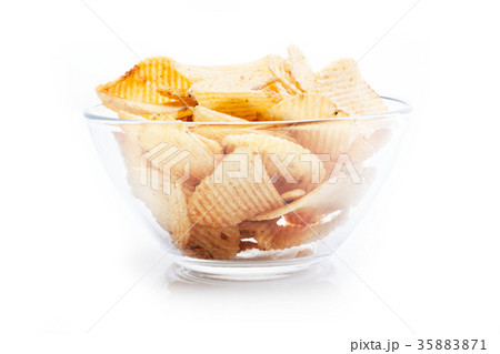 Potato chips in bowl Potato chips in bowl 35883871