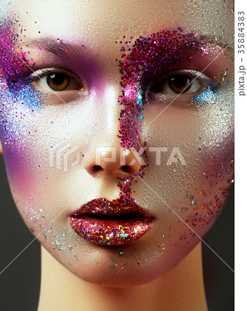 Beauty girl. Makeup, cosmetics. Skin and body care Beauty girl. Makeup, cosmetics. Skin and body care 35884383