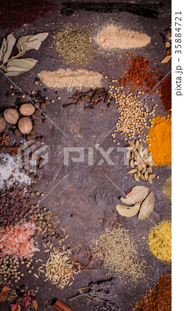 Flat lay spicy frame Flat lay spicy frame 35884721