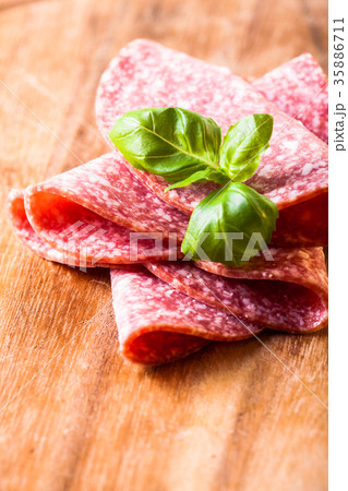 Salami slices macro 35886711