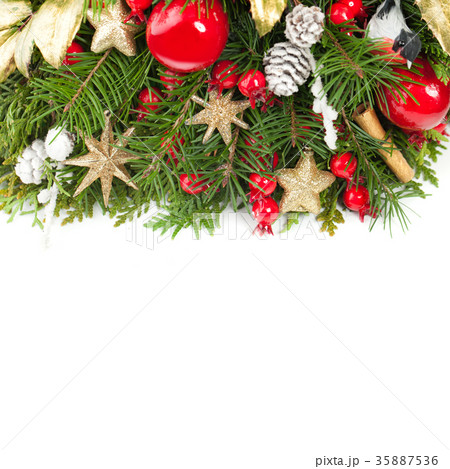 Christmas Concept. Red Christmas Balls Christmas Concept. Red Christmas Balls 35887536