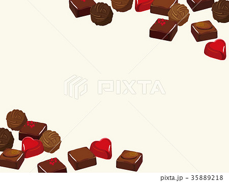 バレンタインデー チョコレート 背景イラストのイラスト素材 3518