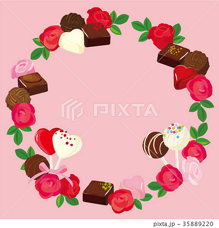 バレンタイン チョコレート 背景イラストのイラスト素材 35