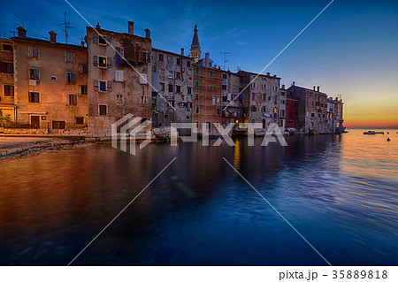 Coastal town of Rovinj, Istria, Croatia in sunset 35889818