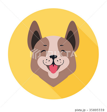 Central Asian Shepherd Dog Flat Icon Doggy Head Central Asian Shepherd Dog Flat Icon Doggy Head 35895559