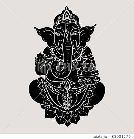 Ganapati Meditation in lotus pose 35901279