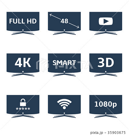 TV icons vector set 35903675