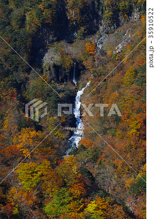 【名勝・紅葉見頃】明智平展望台から見る白雲の滝3/3(台風により水量増大) 【名勝・紅葉見頃】明智平展望台から見る白雲の滝3/3(台風により水量増大) 35910522