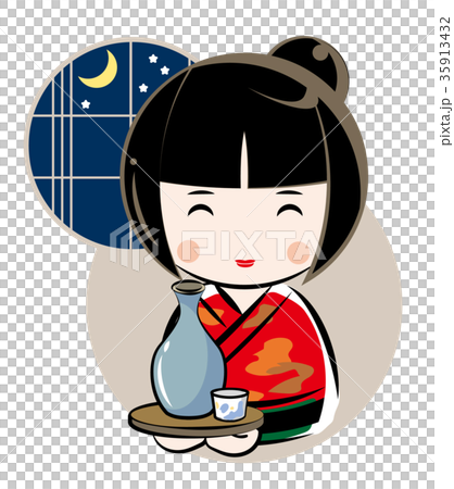 女人攜帶清酒 35913432