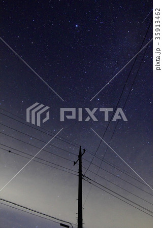 電柱と星 35913462
